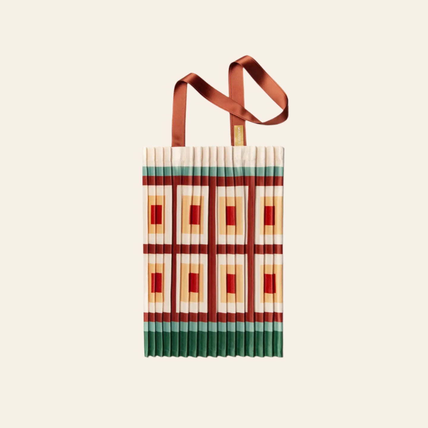 MULTITUDES Satin Pleated Tote Bag
