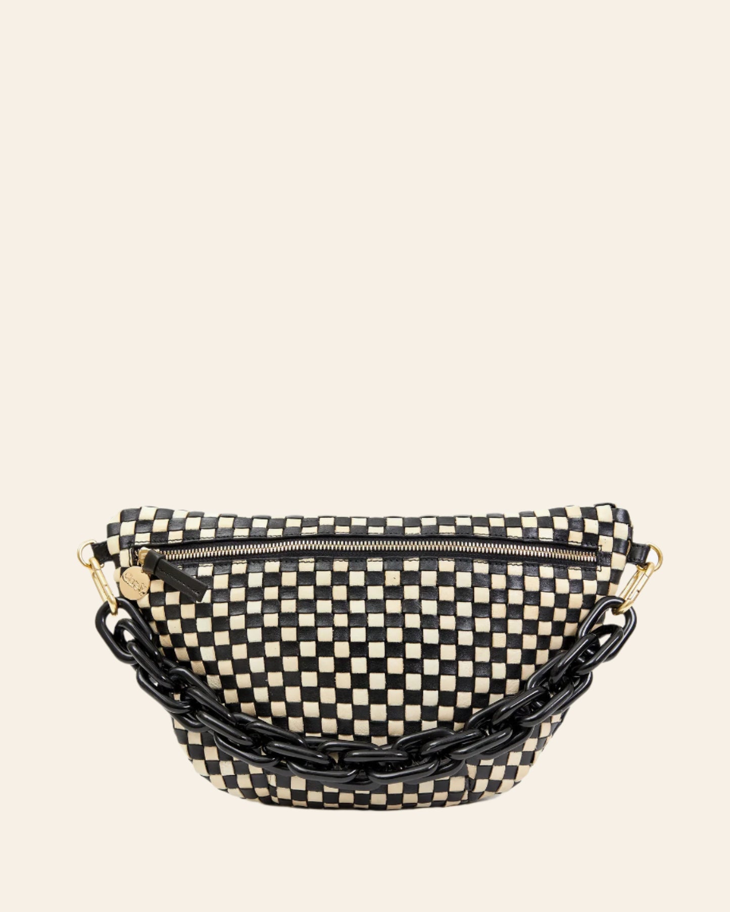 CLARE V Resin Link Shortie Strap Black Resin