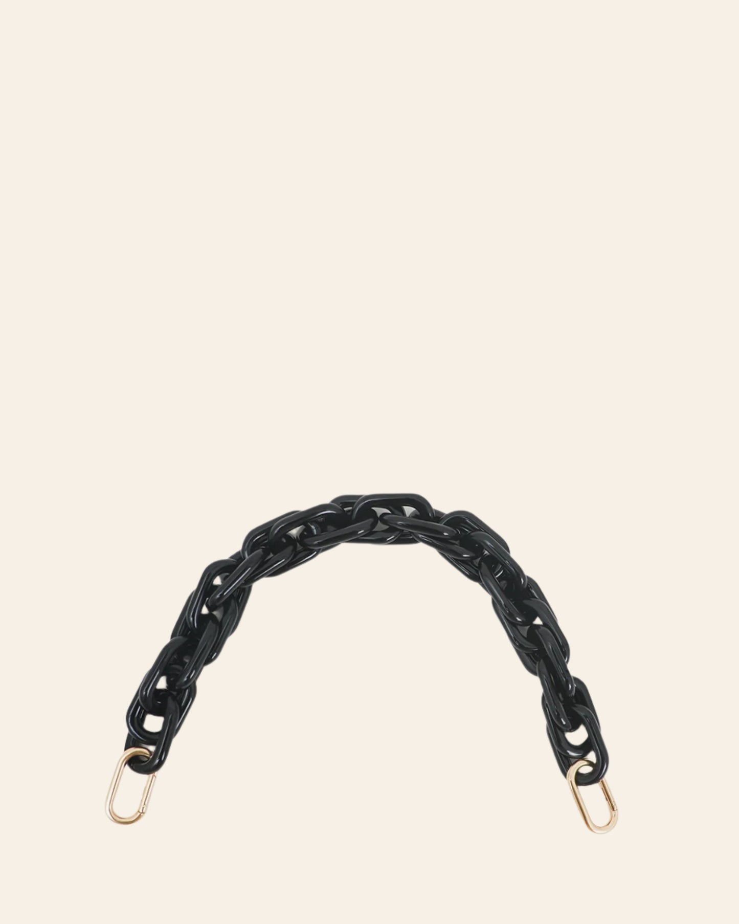 CLARE V Resin Link Shortie Strap Black Resin