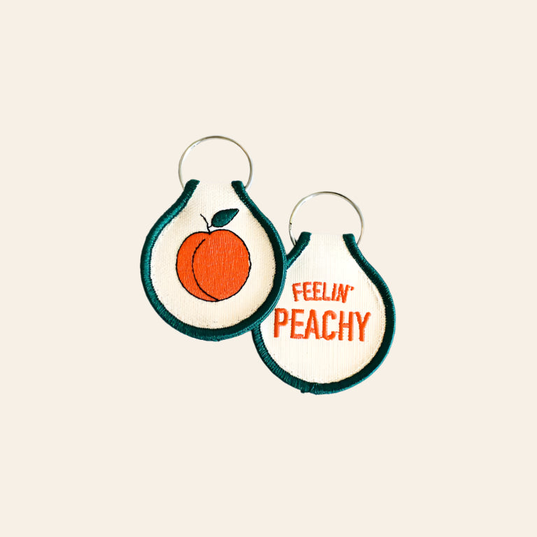 THE ALIDA Peachy Embroidered Keychain