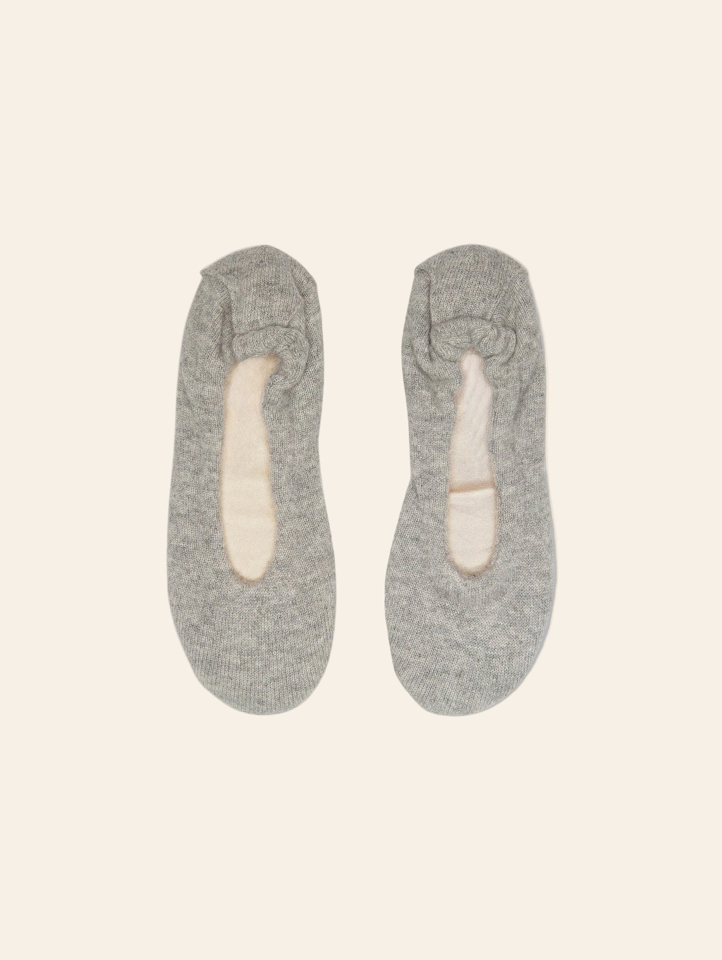 WHITE & WARREN Grey Heather Cashmere Ballet Slipper