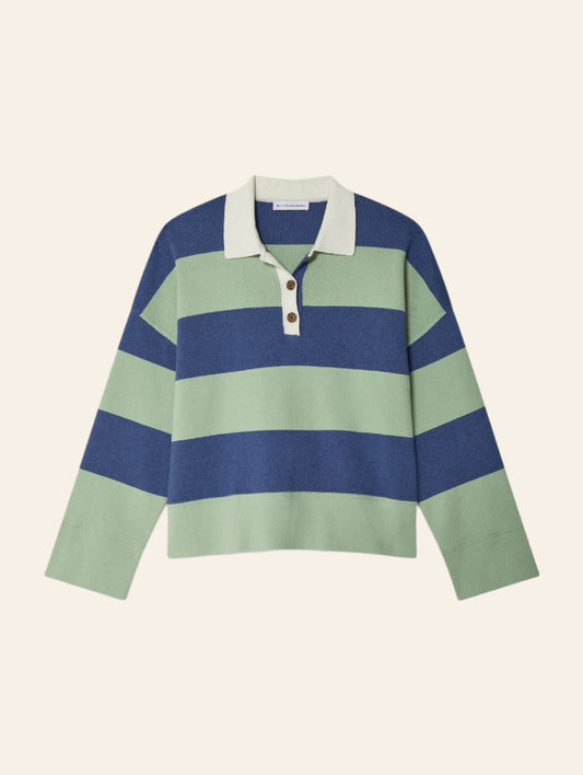WHITE + WARREN Fine Cotton Blend Rugby Polo
