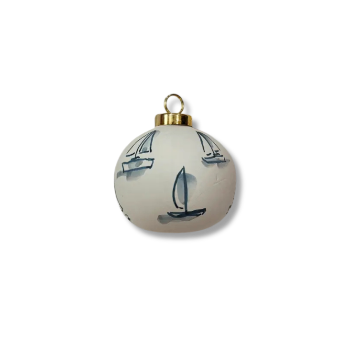 TESSA JANE MEDIA Handpainted Sailboat Ornament