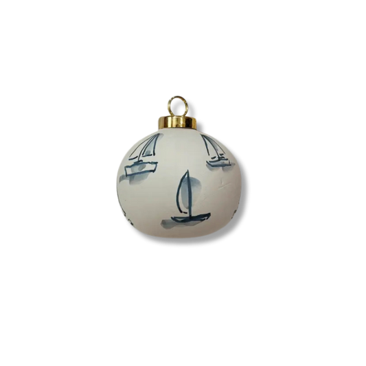 TESSA JANE MEDIA Handpainted Sailboat Ornament