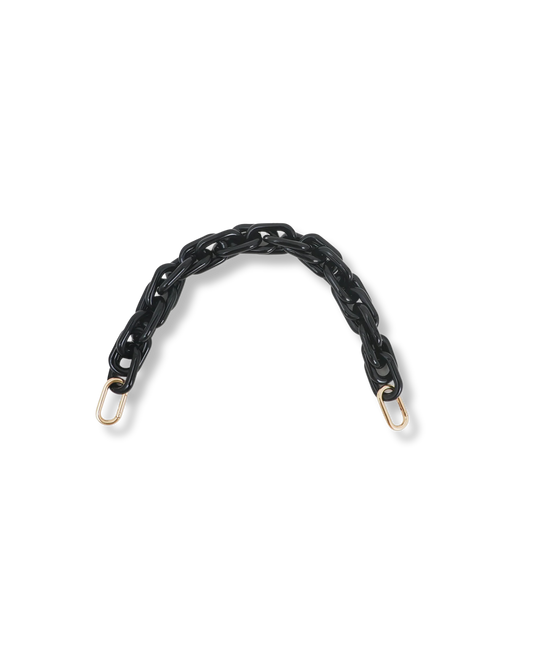 CLARE V Shortie Strap Black Resin