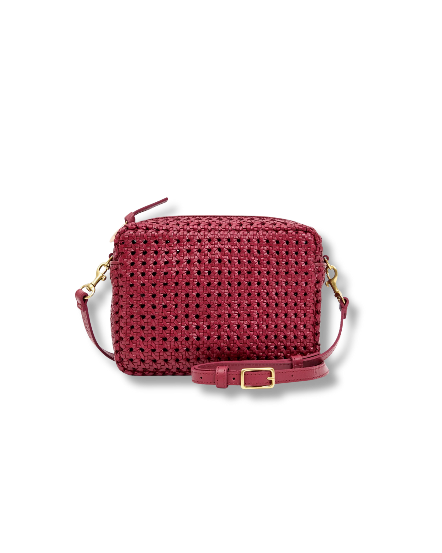 CLARE V Midi Sac Plummy Rattan Leather