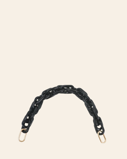 CLARE V Resin Link Shortie Strap Black Resin