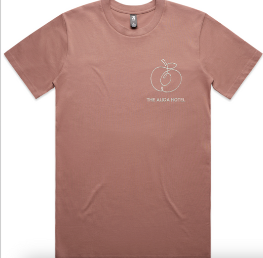 THE ALIDA Peach Embroidered T-shirt